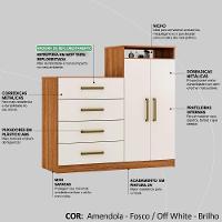 Comoda Sapateira 2 Portas 4 Gavetas 4270 Amendola Off White Demobile Amendola Off White - 5