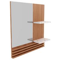 Espelheira Suspensa Para Banheiro Bn3614 Amendoa Marmore Branco Tecno Mobili Amendoa Marmore Branco - 1