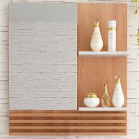 Espelheira Suspensa Para Banheiro Bn3614 Amendoa Marmore Branco Tecno Mobili Amendoa Marmore Branco - 3