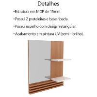 Espelheira Suspensa Para Banheiro Bn3614 Amendoa Marmore Branco Tecno Mobili Amendoa Marmore Branco - 7