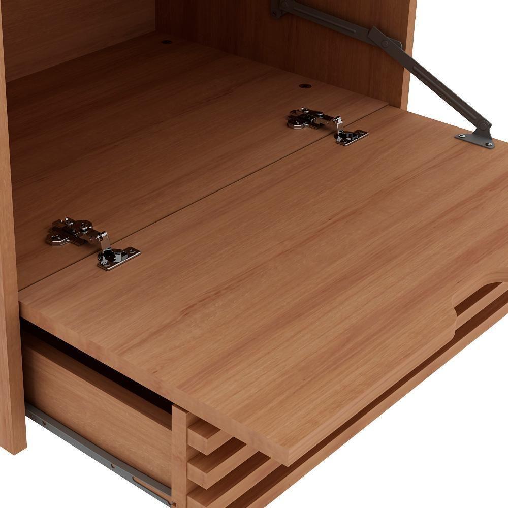 Balcao Gabinete 1 Gaveta Ripada Bn3613 Amendoa Marmore Lunar Tecno Mobili Amendoa Marmore Lunar - 3