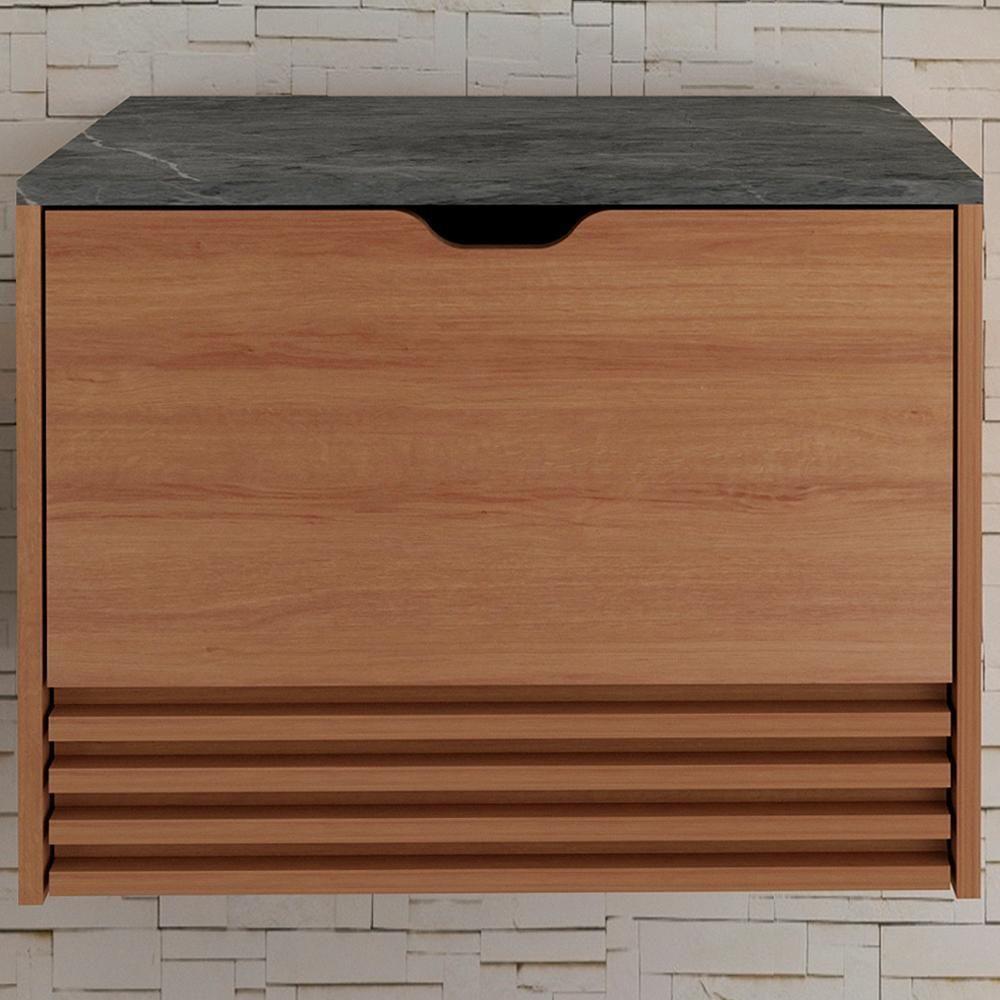 Balcao Gabinete 1 Gaveta Ripada Bn3613 Amendoa Marmore Lunar Tecno Mobili Amendoa Marmore Lunar - 8