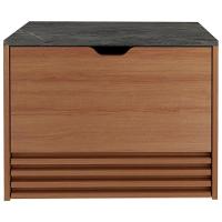 Balcao Gabinete 1 Gaveta Ripada Bn3613 Amendoa Marmore Lunar Tecno Mobili Amendoa Marmore Lunar - 1