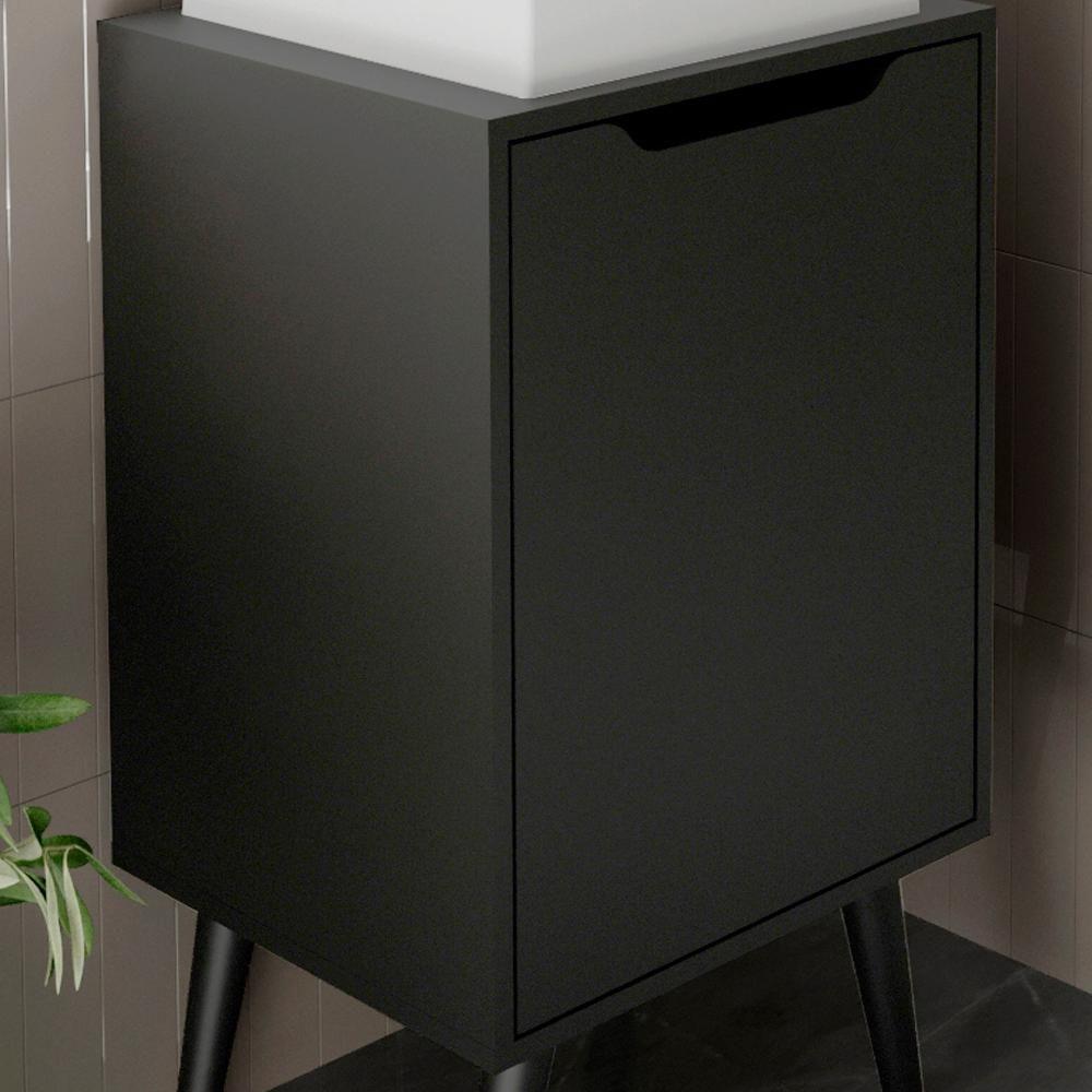 Gabinete 1 Porta Com Cuba Para Banheiro Bn3630x41 Preto Tecno Mobili Preto - 6