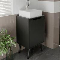 Gabinete 1 Porta Com Cuba Para Banheiro Bn3630x41 Preto Tecno Mobili Preto - 3