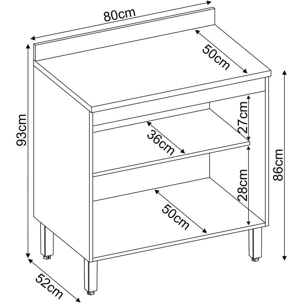 Balcao 2 Portas 80cm 93221 Amendola Nude Prime Tx Demobile Amendola Nude - 10