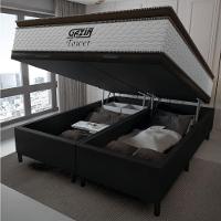 Cama Box Baú Queen Colchão Molas Pocket Ensacadas Tower 158x198x75cm Branco-preto Gazin Branc-marr - 2