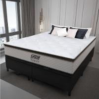 Cama Box Baú Queen Colchão Molas Pocket Ensacadas Tower 158x198x75cm Branco-preto Gazin Branc-marr - 3