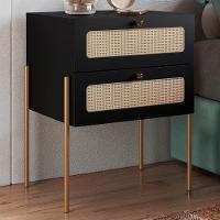 Kit 02 Mesas De Cabeceira Palhinha 28933 Linha Oslo Nero Artesano Nero - 2