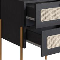 Kit 02 Mesas De Cabeceira Palhinha 28933 Linha Oslo Nero Artesano Nero - 5