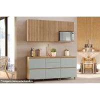 Armário de Cozinha Modulado Completa Rainha 4 Peças Nature/Verde - Nesher - 1