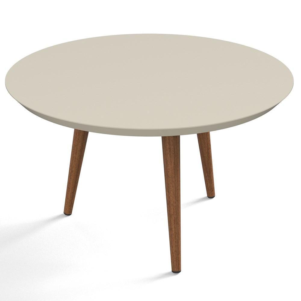 Mesa De Centro Redonda Pés Madeira Luna 670 Off White - 1