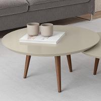 Mesa De Centro Redonda Pés Madeira Luna 670 Off White - 3