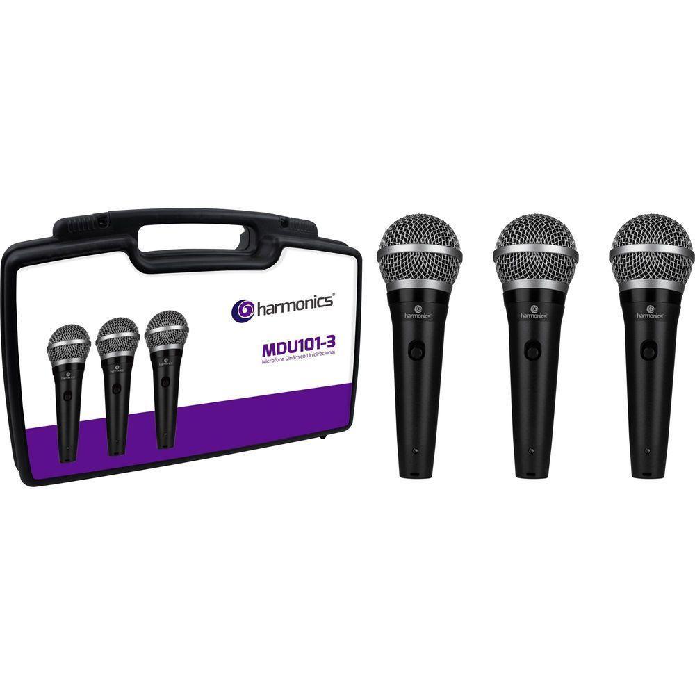 Kit De Microfone Harmonics Mdu101 Com 3 Microfones Dinâmico Cardióide - 1