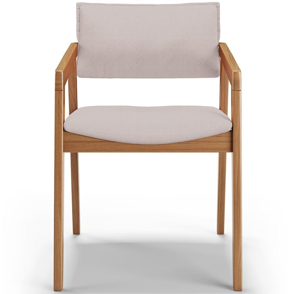 Kit 02 Cadeiras Para Sala De Jantar Estar Living Giorgia B04 Linho Bege - Lyam Decor - 2