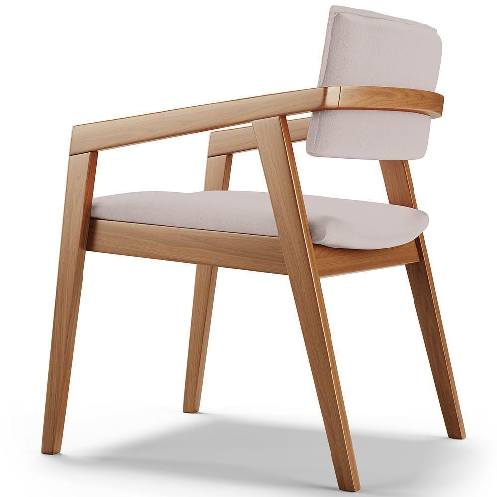 Kit 02 Cadeiras Para Sala De Jantar Estar Living Giorgia B04 Linho Bege - Lyam Decor - 5