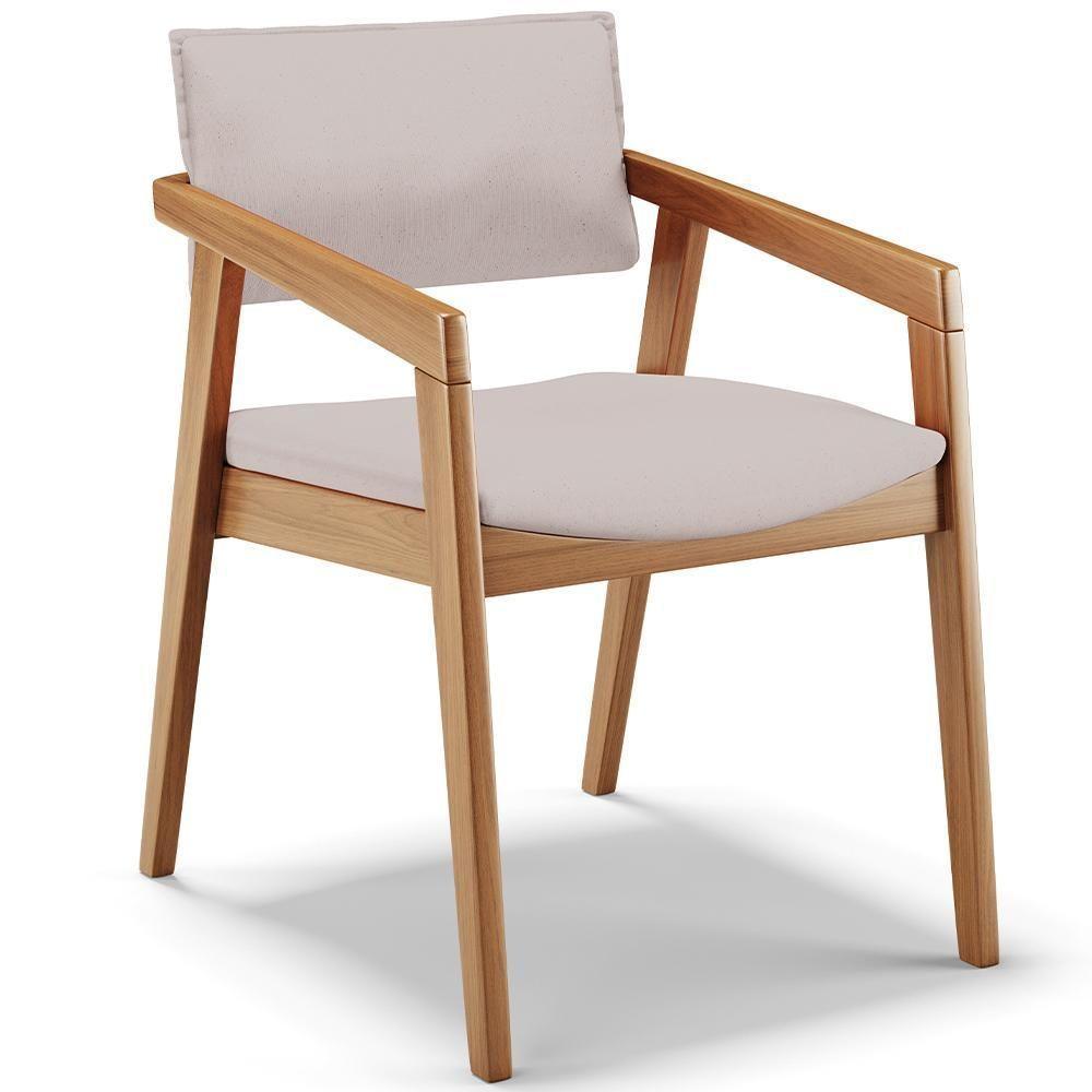 Kit 02 Cadeiras Para Sala De Jantar Estar Living Giorgia B04 Linho Bege - Lyam Decor - 6