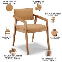 Kit 02 Cadeiras Para Sala De Jantar Estar Living Giorgia B04 Bouclê Mostarda - Lyam Decor - 3