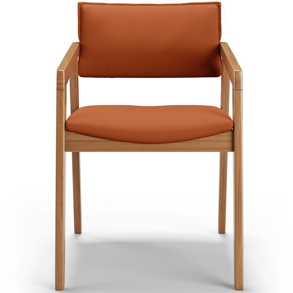 Kit 02 Cadeiras Para Sala De Jantar Estar Living Giorgia B04 Tecido Terracota - Lyam Decor - 4