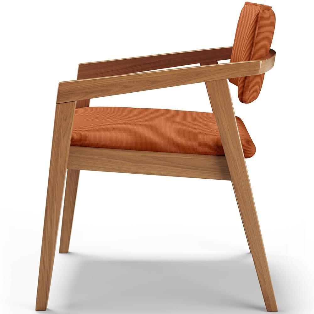 Kit 02 Cadeiras Para Sala De Jantar Estar Living Giorgia B04 Tecido Terracota - Lyam Decor - 6