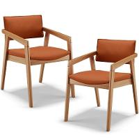 Kit 02 Cadeiras Para Sala De Jantar Estar Living Giorgia B04 Tecido Terracota - Lyam Decor - 1