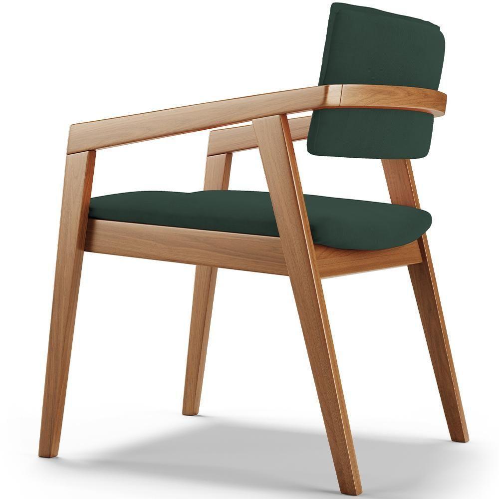 Kit 02 Cadeiras Para Sala De Jantar Estar Living Giorgia B04 Suede Verde Musgo - Lyam Decor - 3