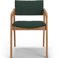 Kit 02 Cadeiras Para Sala De Jantar Estar Living Giorgia B04 Suede Verde Musgo - Lyam Decor - 2