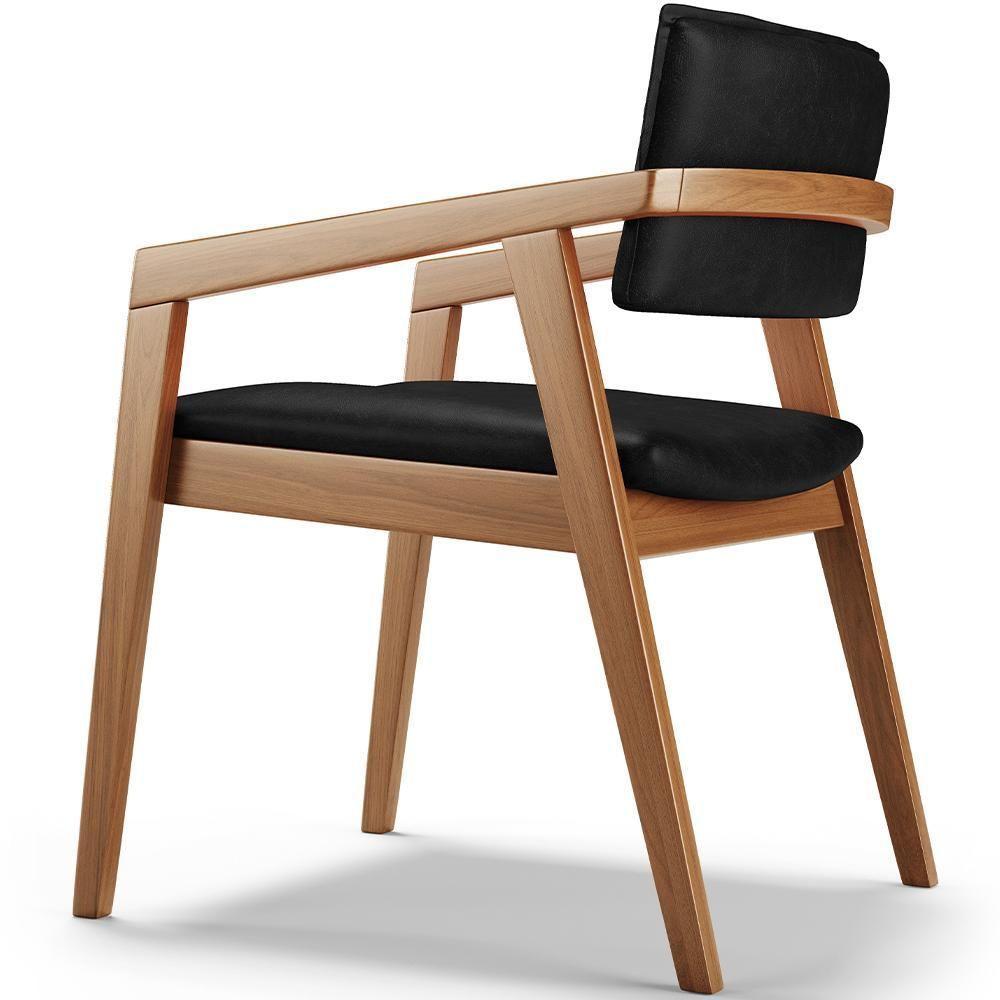 Kit 02 Cadeiras Para Sala De Jantar Estar Living Giorgia B04 Couríssimo Preto Brilho - Lyam Decor - 3