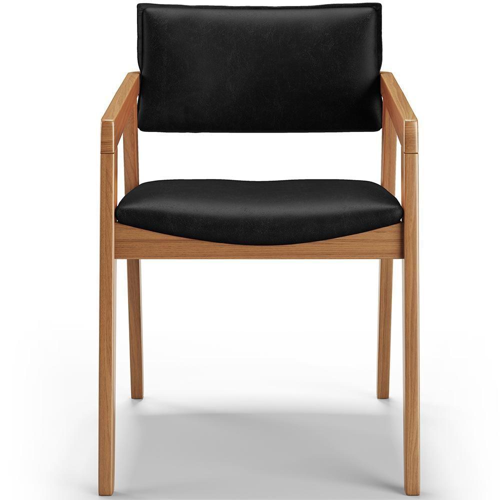 Kit 02 Cadeiras Para Sala De Jantar Estar Living Giorgia B04 Couríssimo Preto Brilho - Lyam Decor - 6