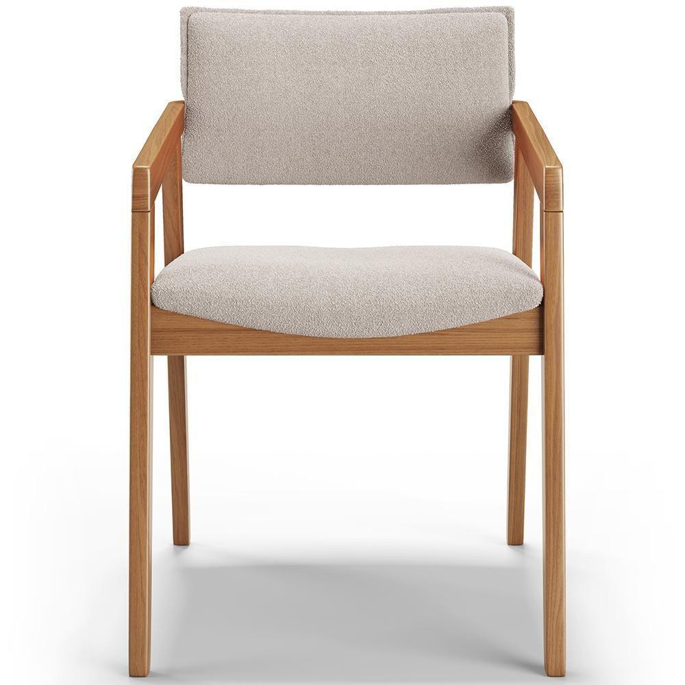 Cadeira Para Sala De Jantar Estar Living Giorgia B04 Bouclê Creme - Lyam Decor - 7