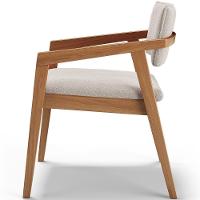 Cadeira Para Sala De Jantar Estar Living Giorgia B04 Bouclê Creme - Lyam Decor - 5