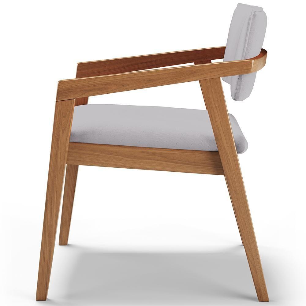 Kit 02 Cadeiras Para Sala De Jantar Estar Living Giorgia B04 Linho Cinza - Lyam Decor - 2