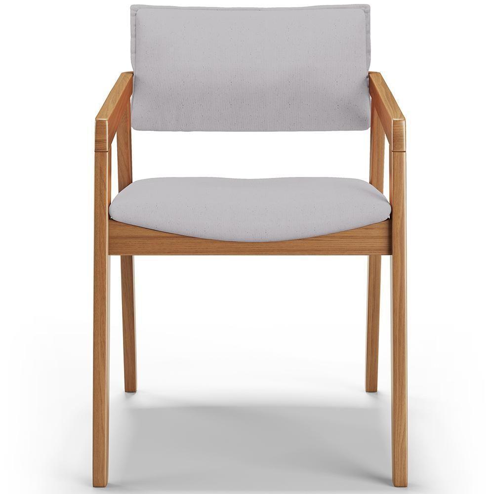 Kit 02 Cadeiras Para Sala De Jantar Estar Living Giorgia B04 Linho Cinza - Lyam Decor - 3