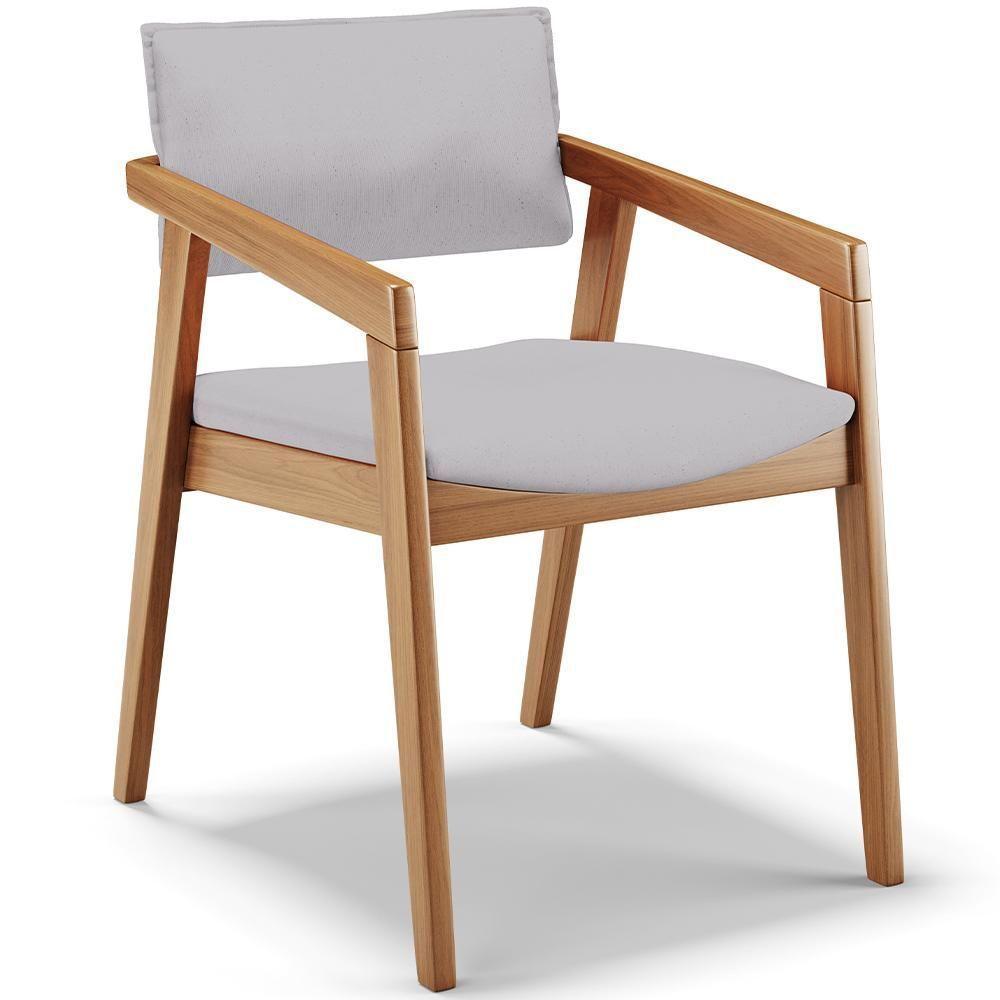 Kit 02 Cadeiras Para Sala De Jantar Estar Living Giorgia B04 Linho Cinza - Lyam Decor - 7