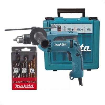 Furadeira De Impacto 760w 1-2\'\' Com Punho Lateral Kit De Brocas Maleta Hp1640kx1 127v Makita
