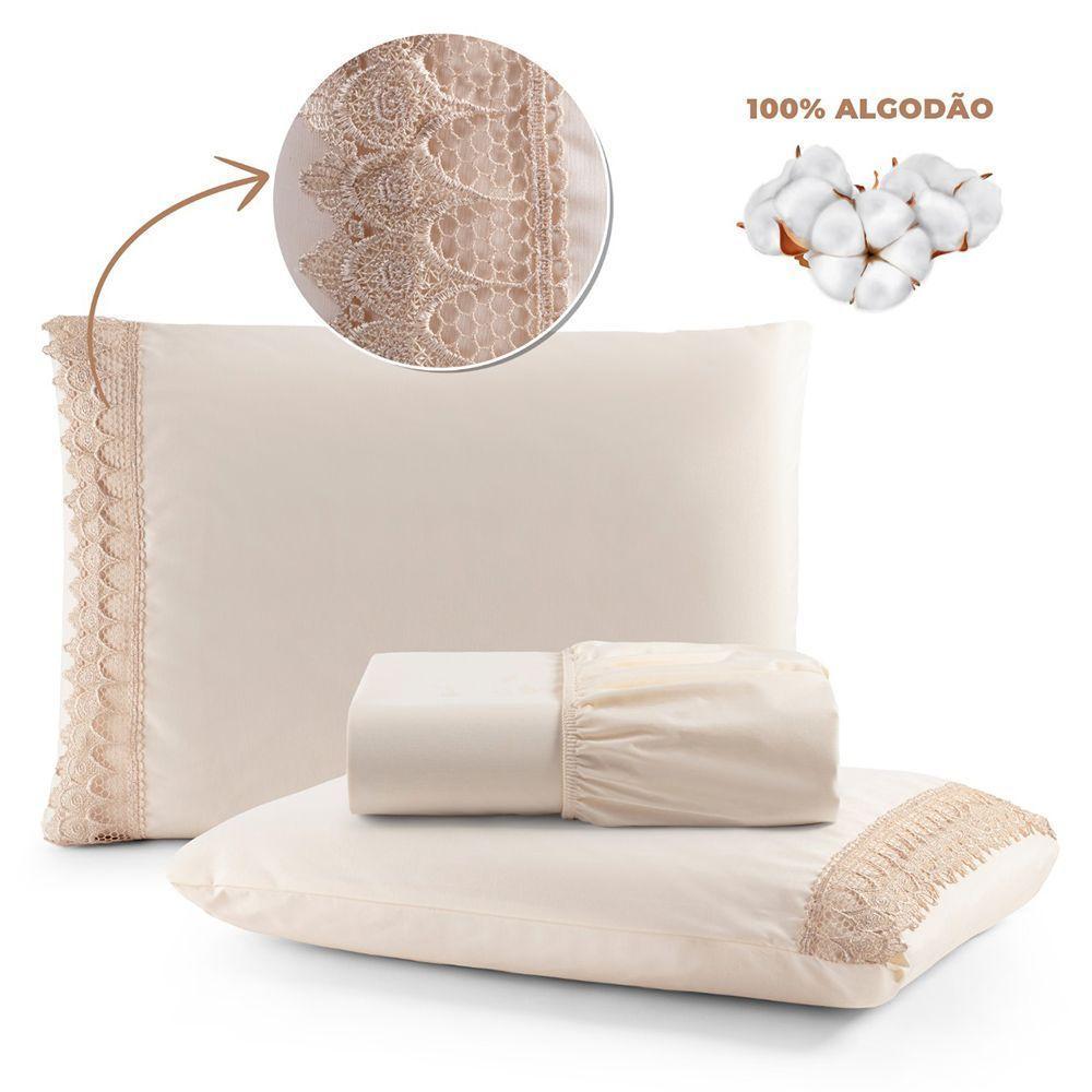 Jogo De Lençol Solteiro Suavitec Com Grippir 3 Peças - Palha - 2