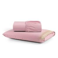 Jogo De Lençol Solteiro Suavitec Com Grippir 2 Peças - Rosê - 1