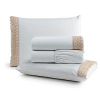 Jogo De Lençol Casal Suavitec Com Grippir 4 Peças - Branco - 1