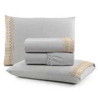 Jogo De Lençol Casal Suavitec Com Grippir 4 Peças - Cinza - 1