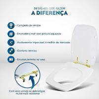 Assento Sanitário Stylus Pergamon Para Louça Celite Com Ferragem Dourada