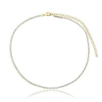 Choker Riviera Luxo Milliá Cravejado Folheado Em Ouro 18k - 1