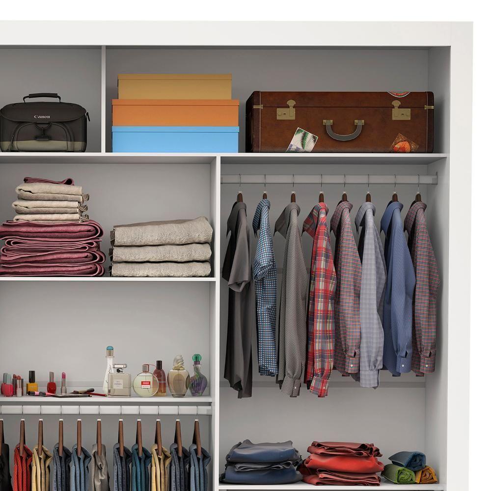 Guarda Roupa Ilhéus 3 Portas De Correr 4 Gavetas Carioca Branco - 2