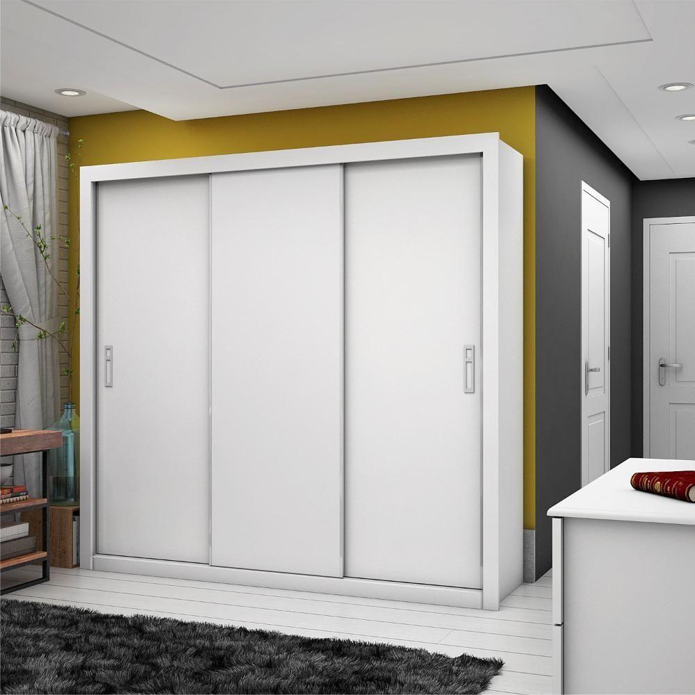 Guarda Roupa Ilhéus 3 Portas De Correr 4 Gavetas Carioca Branco - 7