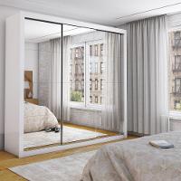 Guarda Roupa Roupeiro Isabela Master 3 Portas De Correr Com Espelho 4 Gavetas Carioca Branco