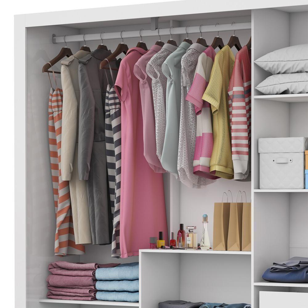 Guarda Roupa Dubai Com 3 Portas De Correr 3 Gavetas Carioca Branco - 4
