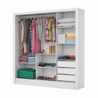 Guarda Roupa Dubai Com 3 Portas De Correr 3 Gavetas Carioca Branco - 3