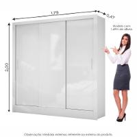 Guarda Roupa Dubai Com 3 Portas De Correr 3 Gavetas Carioca Branco - 6