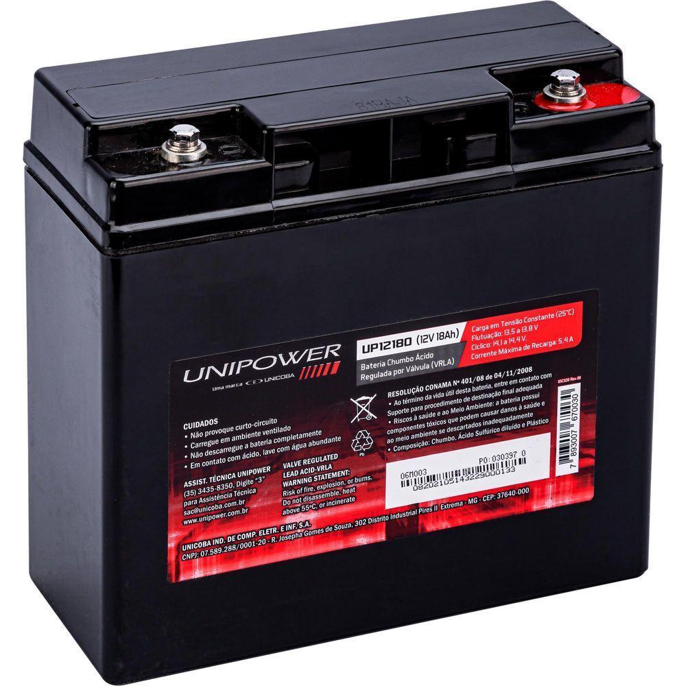 Bateria Estacionária Selada 12v 18ah Vrla Up12180 Unipower - 6
