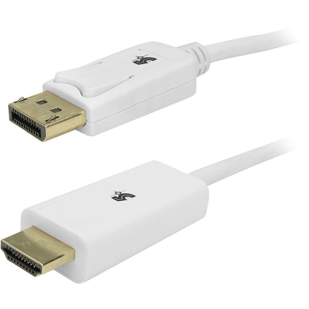 Cabo Displayport Para Hdmi 2m Com Trava Branco 5+ - 2