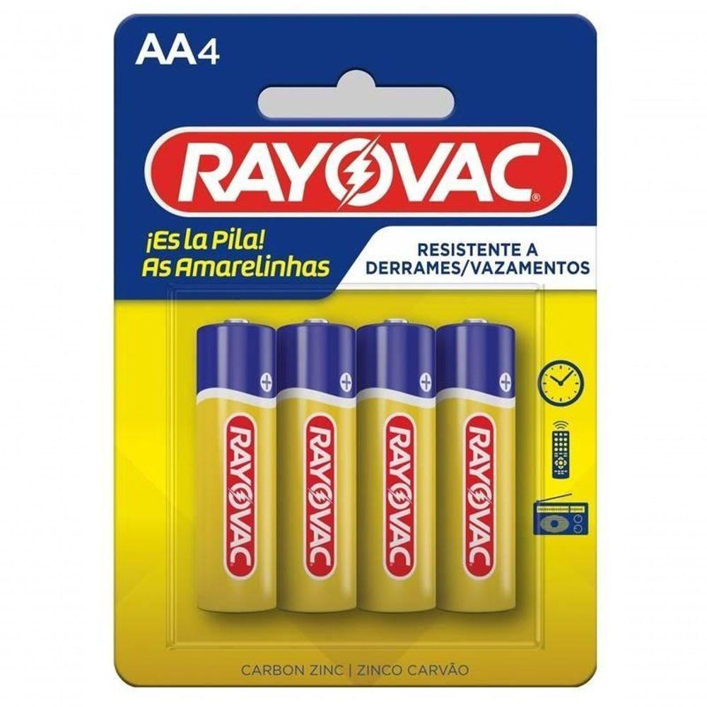 Pilha Zinco Aa4 Rayovac Amarelinhas Cartela Com 04 Unidades [f108] - 1